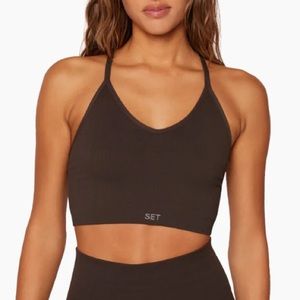 Set Active Sculptflex Ribbed V Bra in Espresso